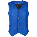 Chaleco corto de jacquard - Azul
