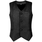 Chaleco corto de jacquard - Negro