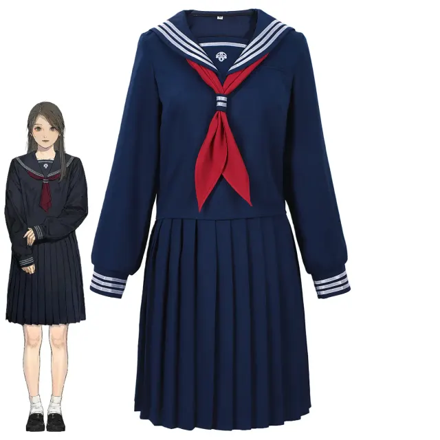 Disfraz cosplay completo de Hinako Shimizu con uniforme de estilo marinero de la Escuela Secundaria Ebisugaoka de Silent Hill f.