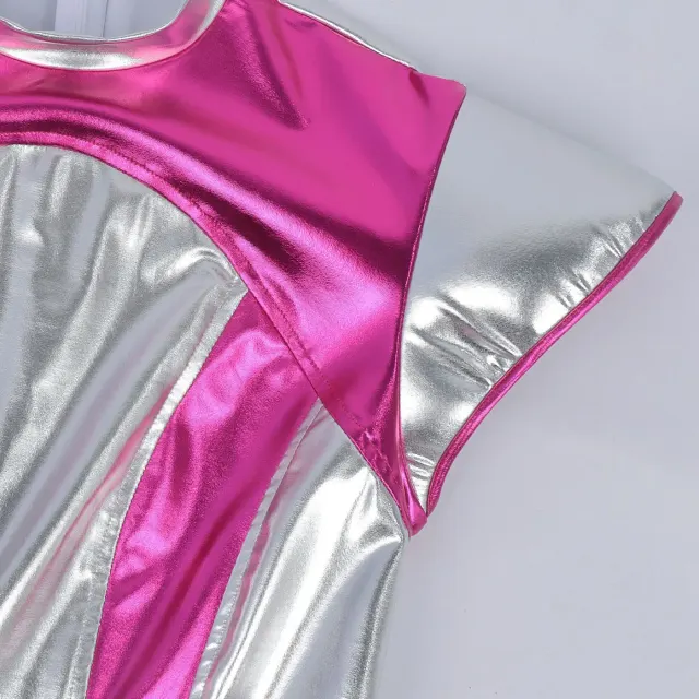 detalle de Vestido cosplay para mujer de alienígena espacial con brillo láser para Halloween 13