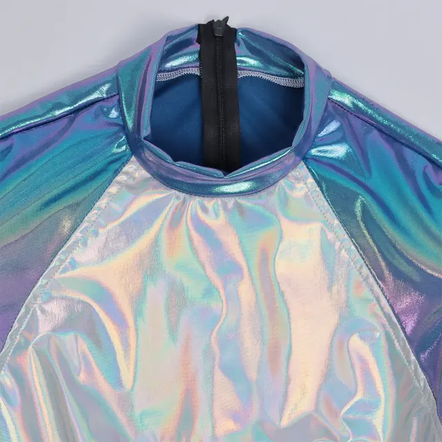 detalle de Vestido cosplay para mujer de alienígena espacial con brillo láser para Halloween 18