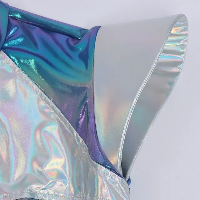 detalle de Vestido cosplay para mujer de alienígena espacial con brillo láser para Halloween 19