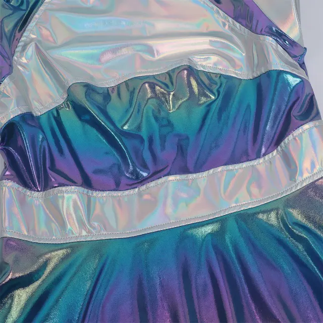 detalle de Vestido cosplay para mujer de alienígena espacial con brillo láser para Halloween 20