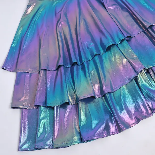detalle de Vestido cosplay para mujer de alienígena espacial con brillo láser para Halloween 21