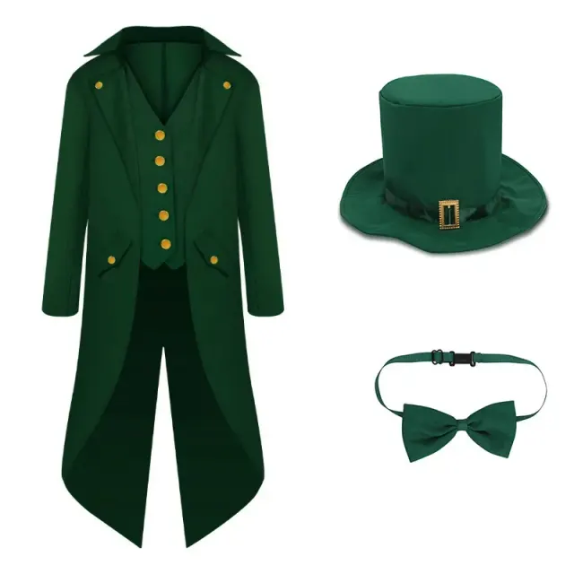 St. Patrick's Day Irish Elf Tailcoat Costume Set for Adults detail 1