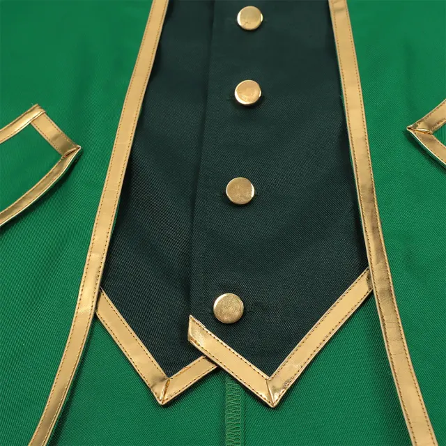 Irisches St. Patrick's-Elfenkostüm mit Gothic-Vintage-Mantel für Cosplay Detail 9