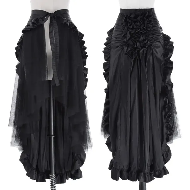 Jupe cosplay midi à volants gothique pirate Renaissance steampunk détail 2