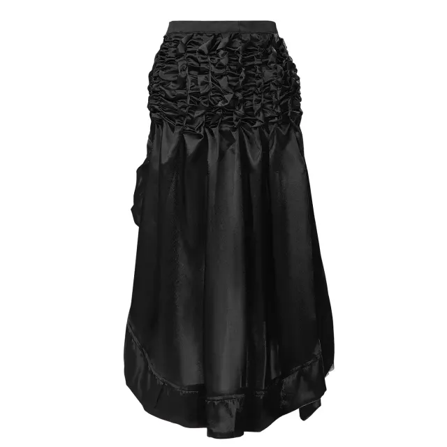 Jupe cosplay midi à volants gothique pirate Renaissance steampunk détail 5