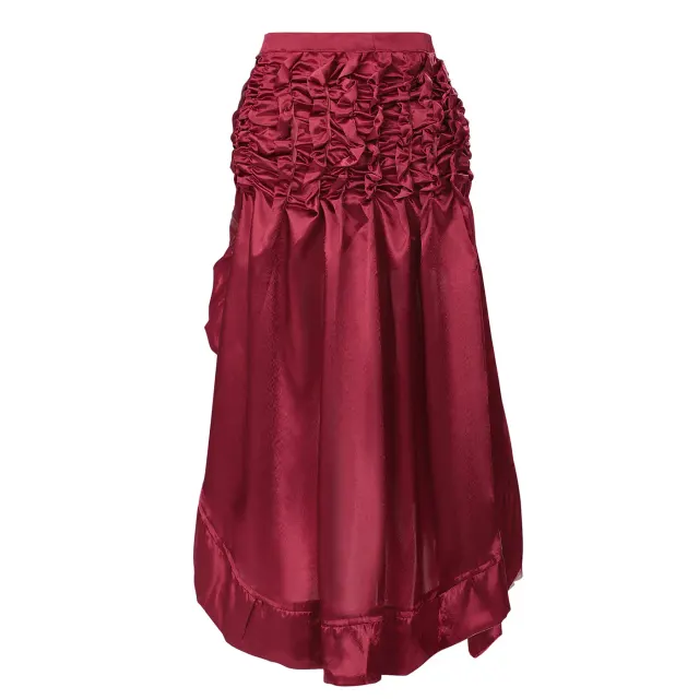 Jupe cosplay midi à volants gothique pirate Renaissance steampunk détail 8