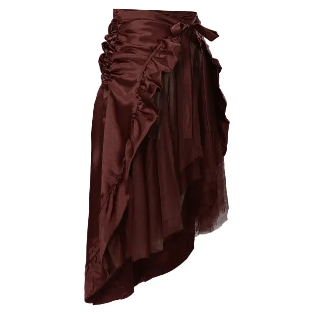 Jupe cosplay midi à volants gothique pirate Renaissance steampunk détail 15