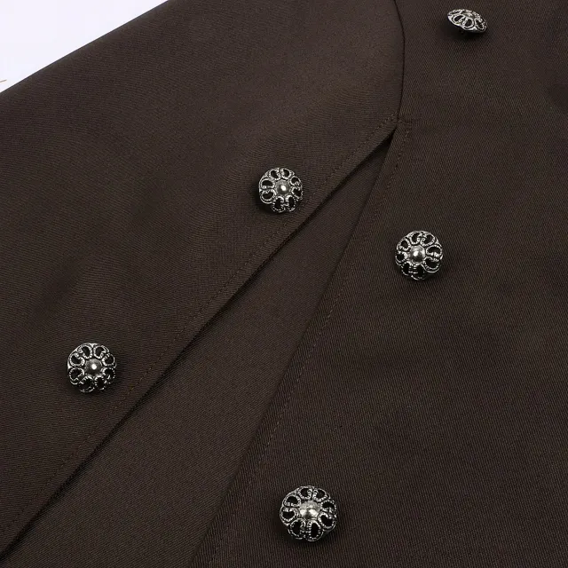 Steampunk-Einschulter-Langumhang für mittelalterliches Cosplay Detail 5