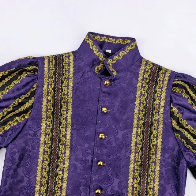 Ensemble de costume cosplay jacquard de cour Tudor pour adulte et enfant détail 4