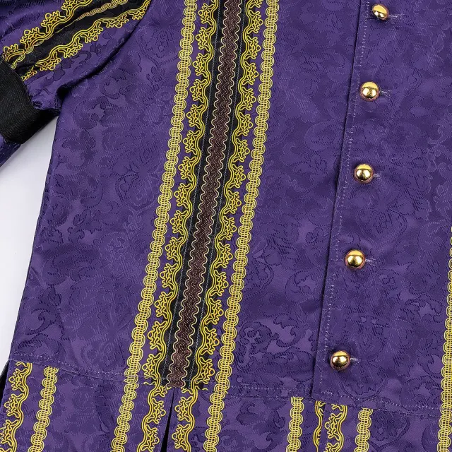Ensemble de costume cosplay jacquard de cour Tudor pour adulte et enfant détail 5