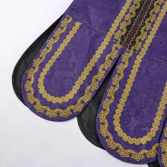 Ensemble de costume cosplay jacquard de cour Tudor pour adulte et enfant détail 6