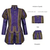 Ensemble Tudor jacquard foncé - Adulte avec doublure