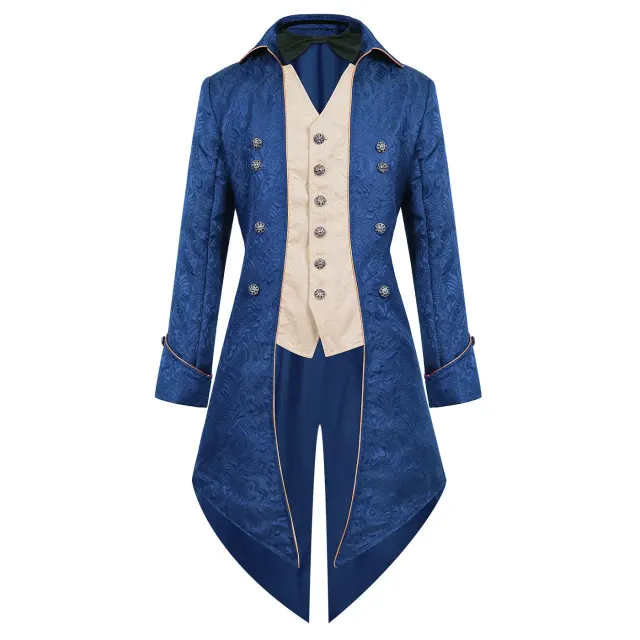 Costume unisexe de queue-de-pie à nœud papillon médiéval punk de Noël détail 12
