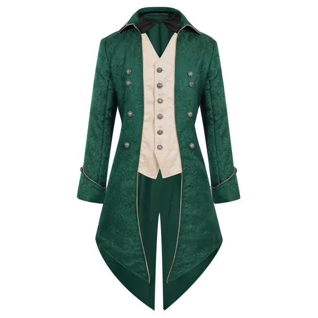 Costume unisexe de queue-de-pie à nœud papillon médiéval punk de Noël détail 17