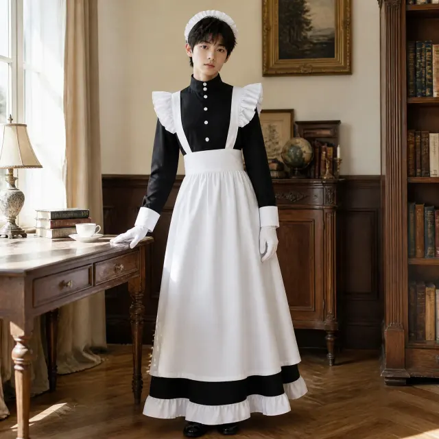 Unisex-Cosplay-Kostüm English Lolita Dienstmädchenkleid für Bühnenauftritte Detail 2