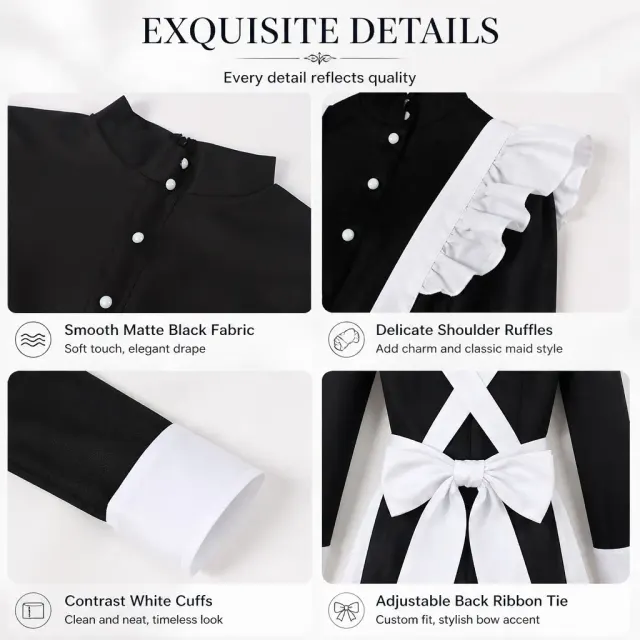 Unisex-Cosplay-Kostüm English Lolita Dienstmädchenkleid für Bühnenauftritte Detail 7
