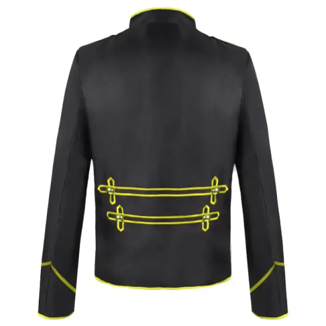 Veste de scène cosplay unisexe à manches longues en tartan gothique français détail 13