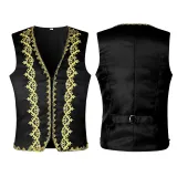 Gold-Trim Vest - Black
