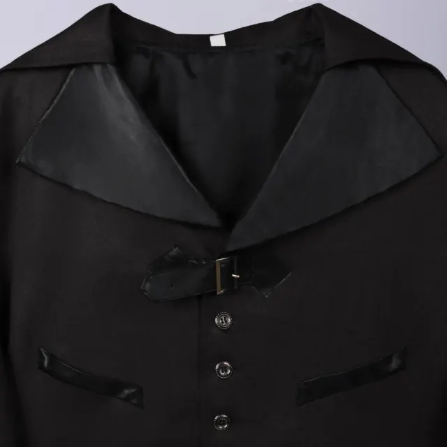 detalle de Chaqueta de frac unisex gótica steampunk medieval de Halloween 3