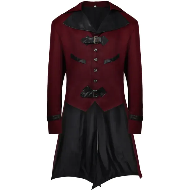 detalle de Chaqueta de frac unisex gótica steampunk medieval de Halloween 6