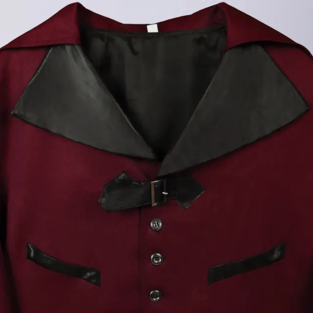 detalle de Chaqueta de frac unisex gótica steampunk medieval de Halloween 8