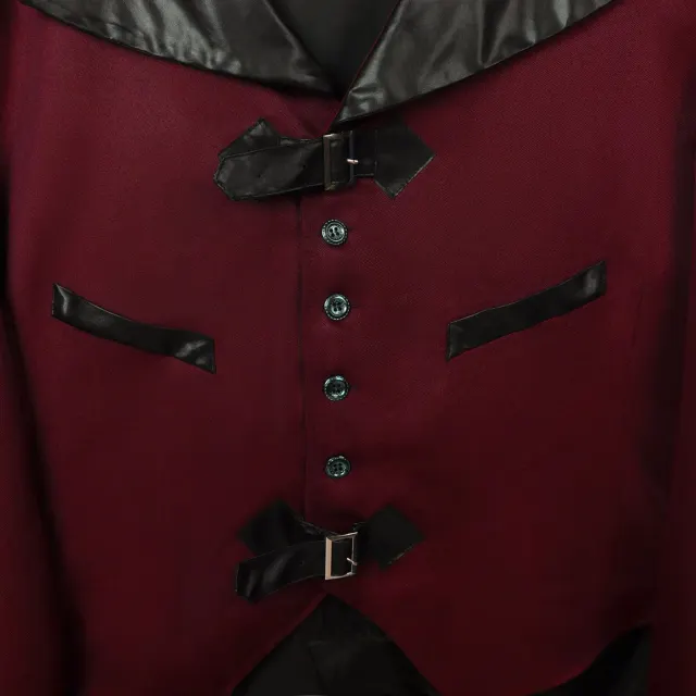 detalle de Chaqueta de frac unisex gótica steampunk medieval de Halloween 9