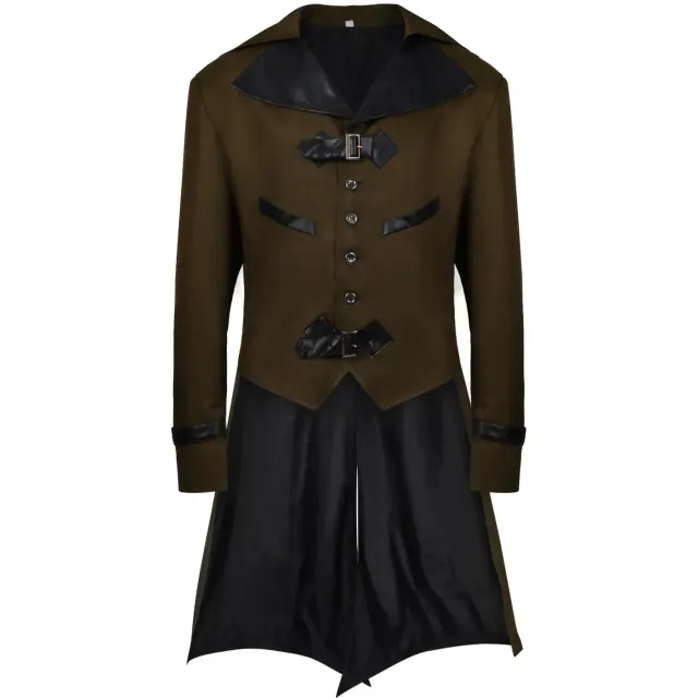 detalle de Chaqueta de frac unisex gótica steampunk medieval de Halloween 11