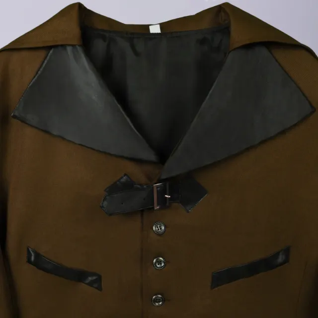 detalle de Chaqueta de frac unisex gótica steampunk medieval de Halloween 13