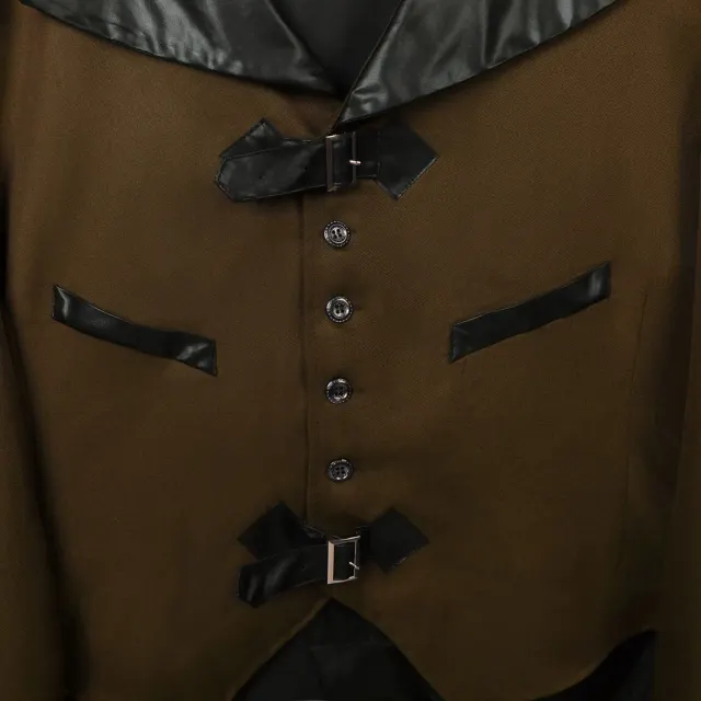detalle de Chaqueta de frac unisex gótica steampunk medieval de Halloween 14