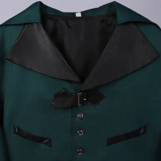 detalle de Chaqueta de frac unisex gótica steampunk medieval de Halloween 18