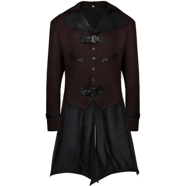 detalle de Chaqueta de frac unisex gótica steampunk medieval de Halloween 21