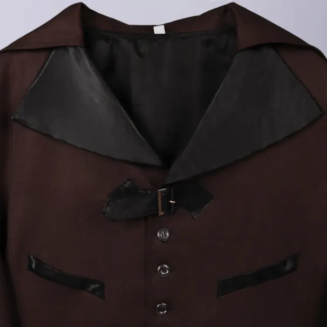 detalle de Chaqueta de frac unisex gótica steampunk medieval de Halloween 23