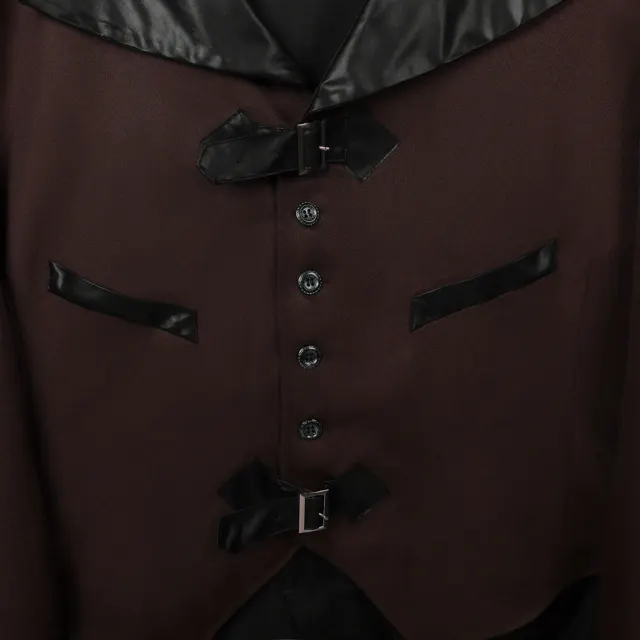 detalle de Chaqueta de frac unisex gótica steampunk medieval de Halloween 24