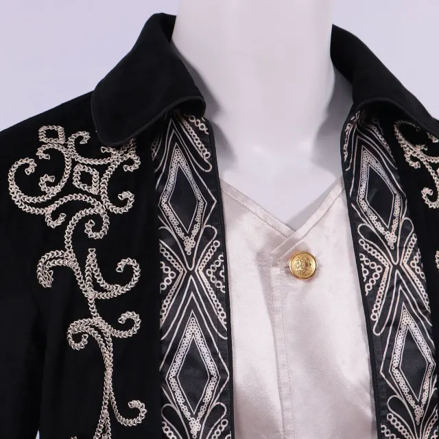 Veste redingote à queue-de-pie unisexe gothique steampunk victorienne médiévale détail 3
