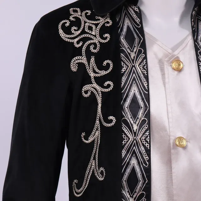 Veste redingote à queue-de-pie unisexe gothique steampunk victorienne médiévale détail 5