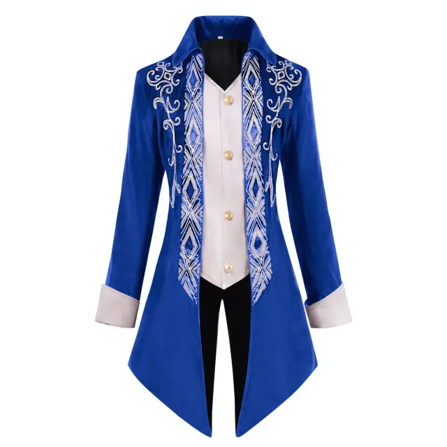 Veste redingote à queue-de-pie unisexe gothique steampunk victorienne médiévale détail 13