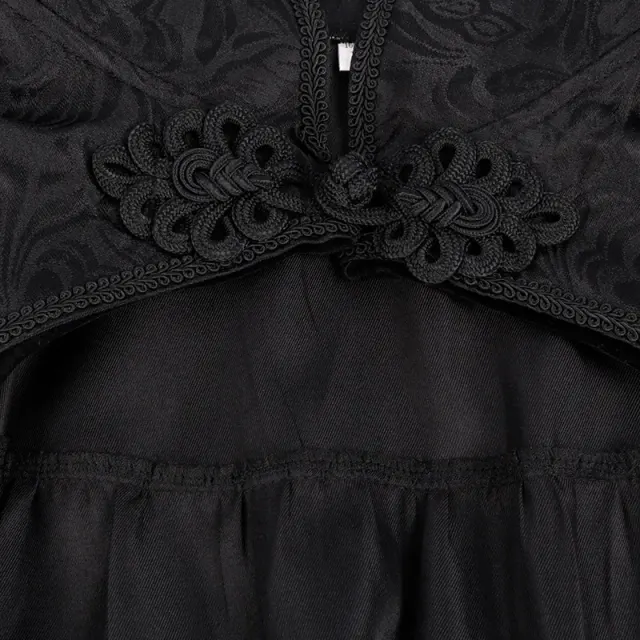 detalle de Capa de vampiro gótica unisex con cuello alto de jacquard 4