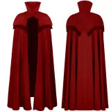 Capa con cuello alto y botón de rana - Rojo