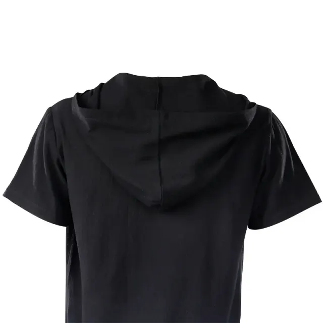 Chemise médiévale unisexe à capuche et laçage à manches courtes détail 10