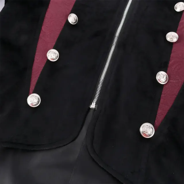 Queue-de-pie médiéval steampunk unisexe à laçage pour scène Halloween détail 5