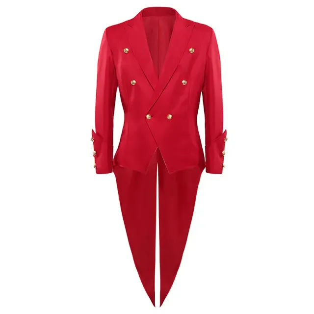 Unisex-Frack im Mittelalter-Weihnachts-Stil mit Fliege als Bühnenkostüm Detail 1