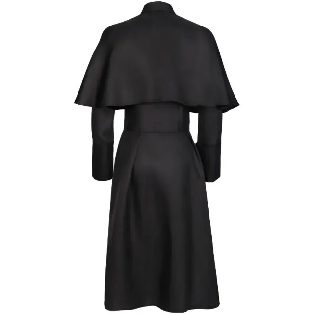 Unisex-Cosplay-Kostüm mit langärmligem Gothic-Umhang und Kreuz im Mittelalter-Stil Detail 4