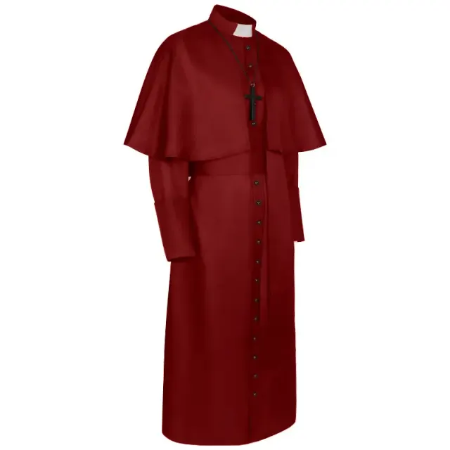 Unisex-Cosplay-Kostüm mit langärmligem Gothic-Umhang und Kreuz im Mittelalter-Stil Detail 23