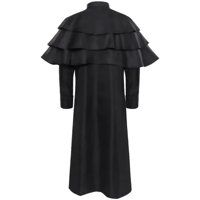 Unisex-Halloween-Kostümjacke mit Stehkragen im mittelalterlichen Gothic-Stil Detail 3
