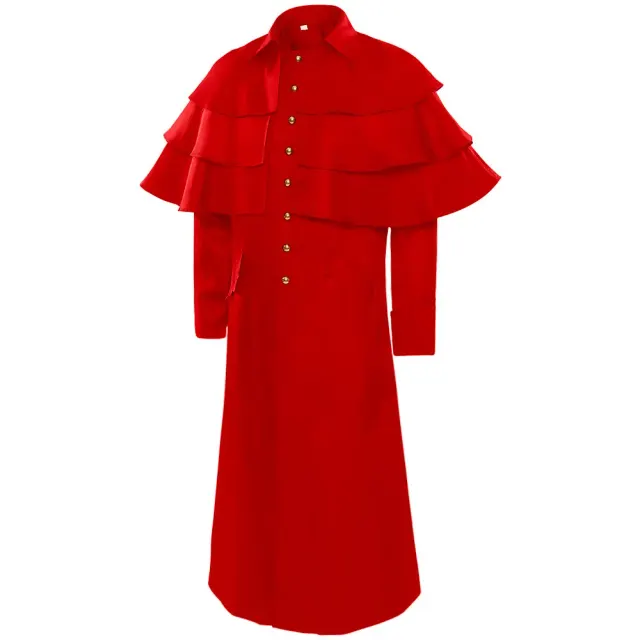 Unisex-Halloween-Kostümjacke mit Stehkragen im mittelalterlichen Gothic-Stil Detail 5