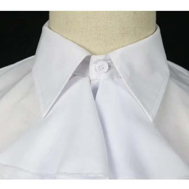 Unisex Gothic-Jacquard-Weste im Mittelalter-Stil mit großem Blumenzierkragen Detail 5