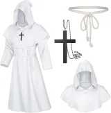 Kapuzen-Priestergewand-Set - Weiß
